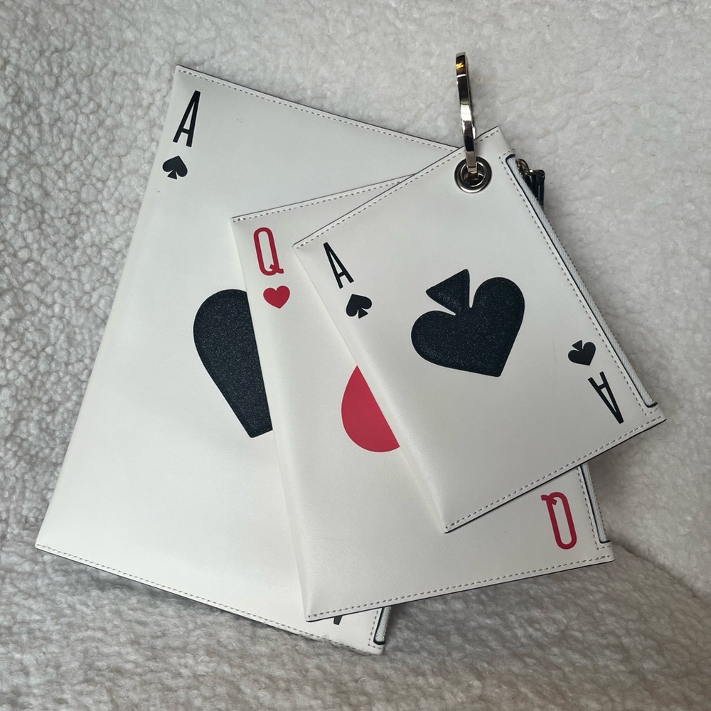 Kate Spade Playing Card Clutch Set in Black and Red